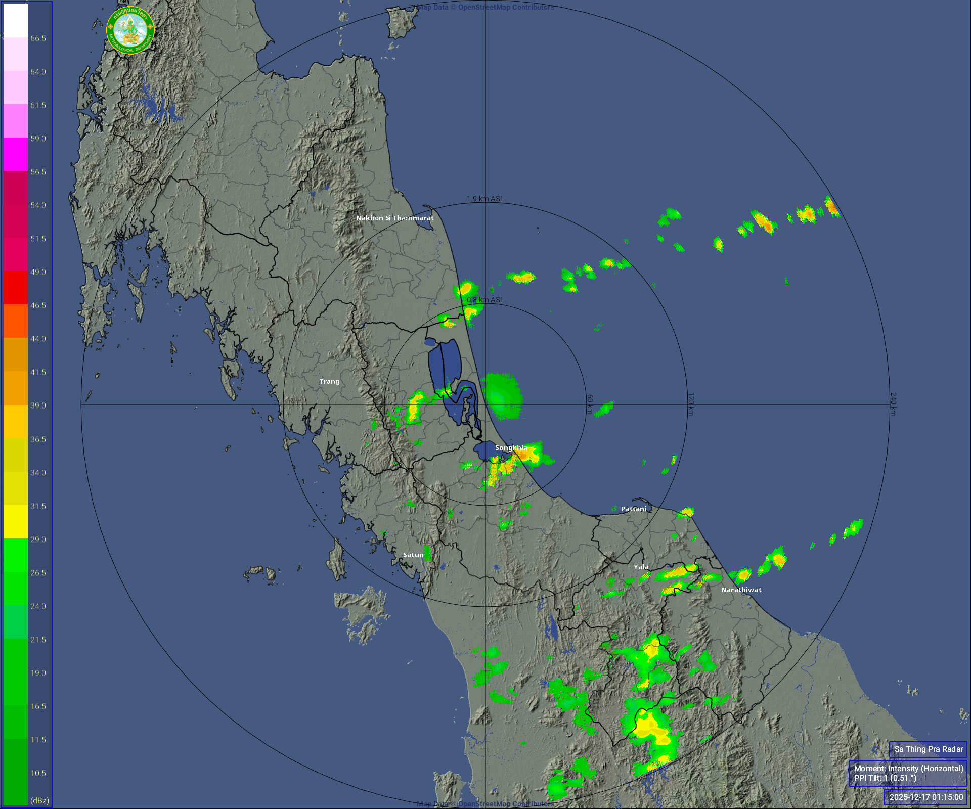ภาพเรดาร์ฝนความละเอียดสูง สทิงพระ ล่าสุด วันนี้ เรดาร์สทิงพระ.
