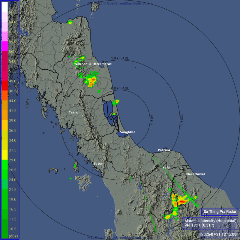 ภาพเรดาร์ฝนสทิงพระ ภาพเคลื่อนไหวล่าสุด วันนี้ เรดาร์สทิงพระ.