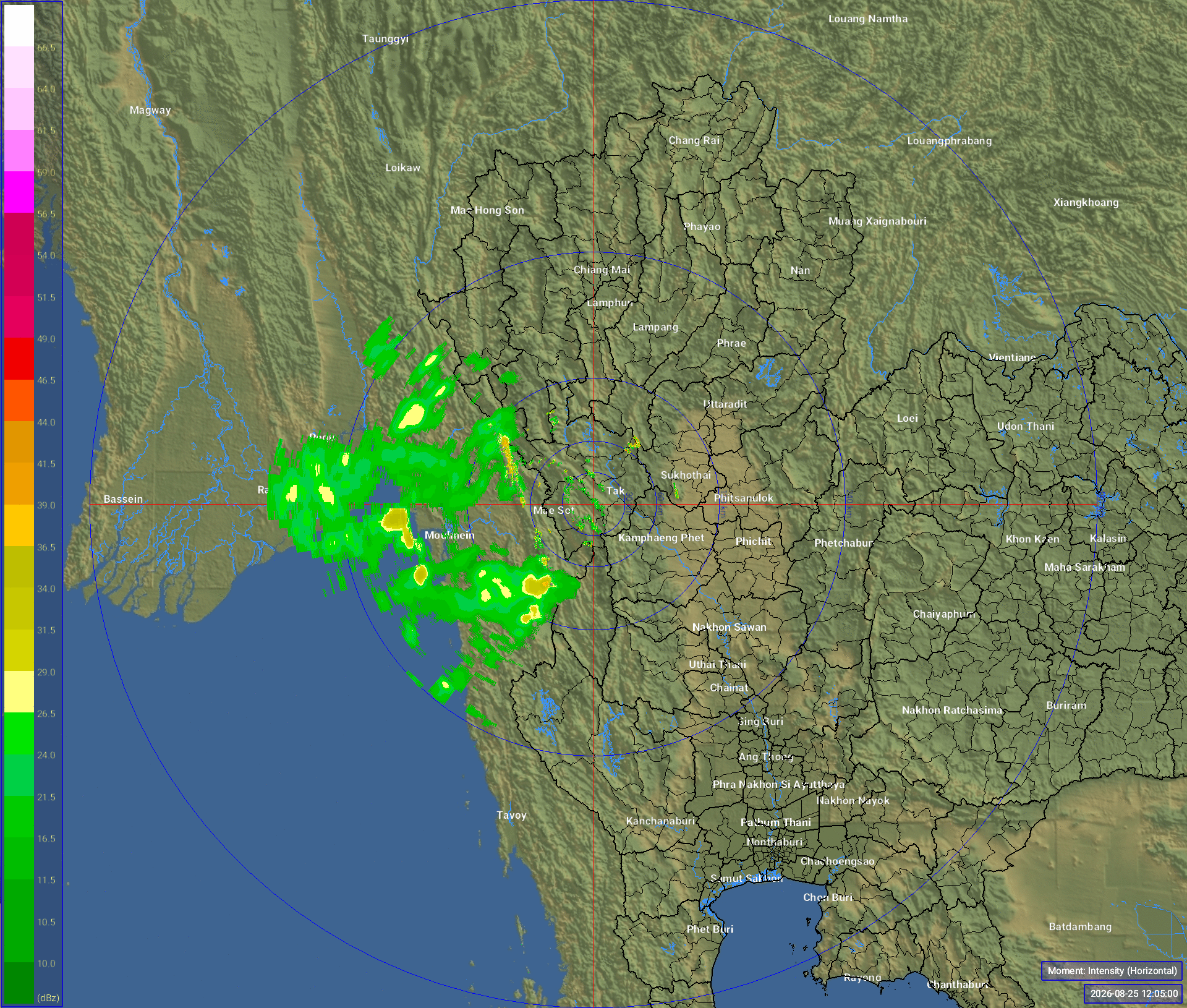 ภาพเรดาร์ฝนตาก ความละเอียดสูง ล่าสุด วันนี้ เรดาร์ ตาก.