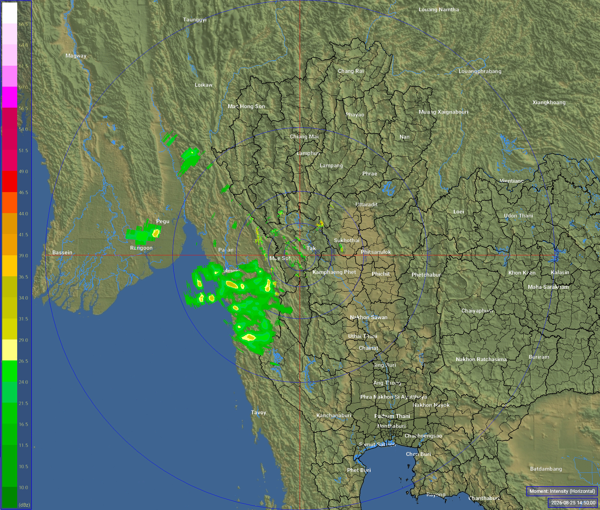 ภาพเรดาร์ฝนความละเอียดสูง ตาก ล่าสุด วันนี้ เรดาร์ ตาก.