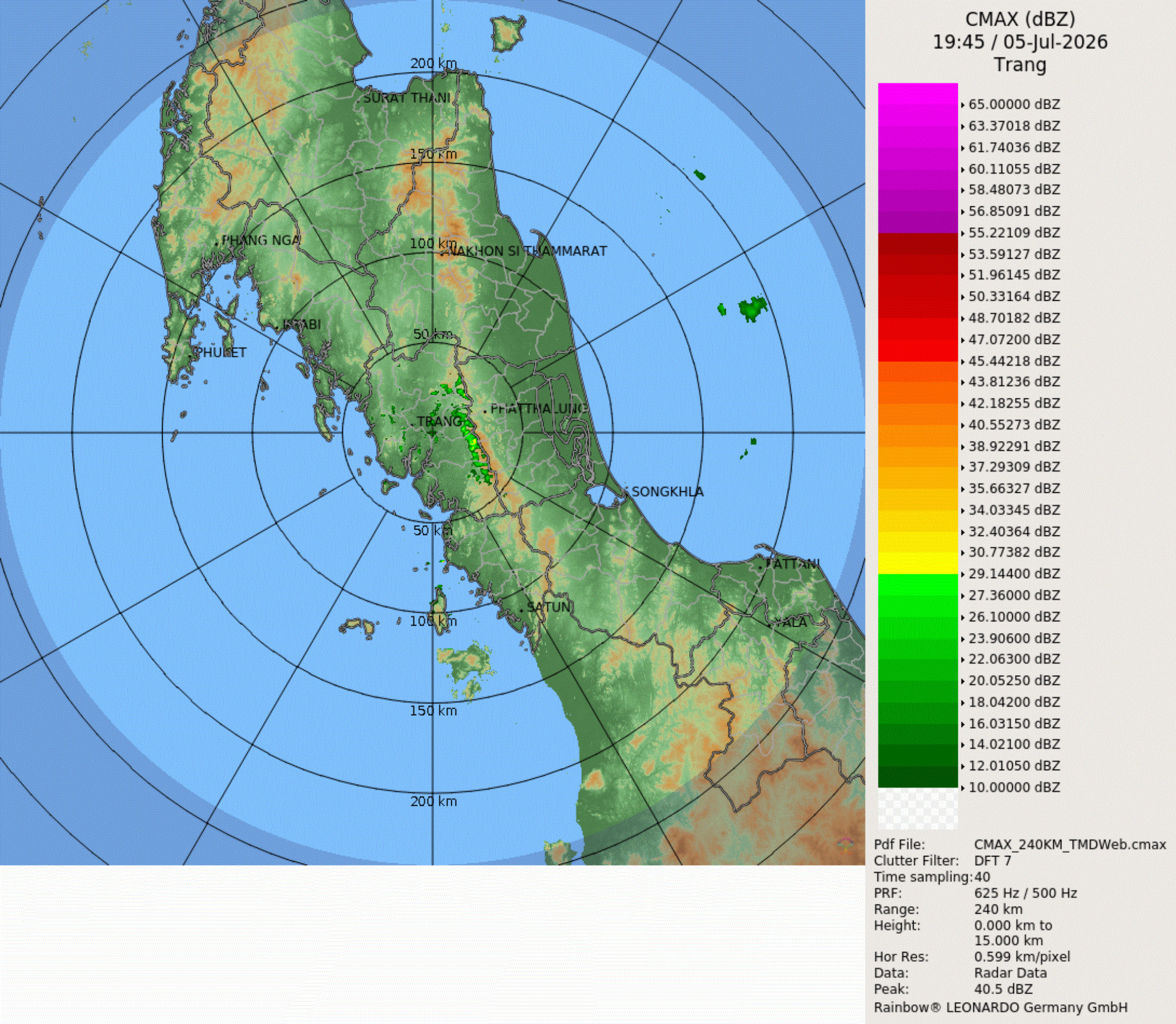 ภาพเรดาร์ฝน ตรัง ล่าสุด วันนี้ เรดาร์ กทม.